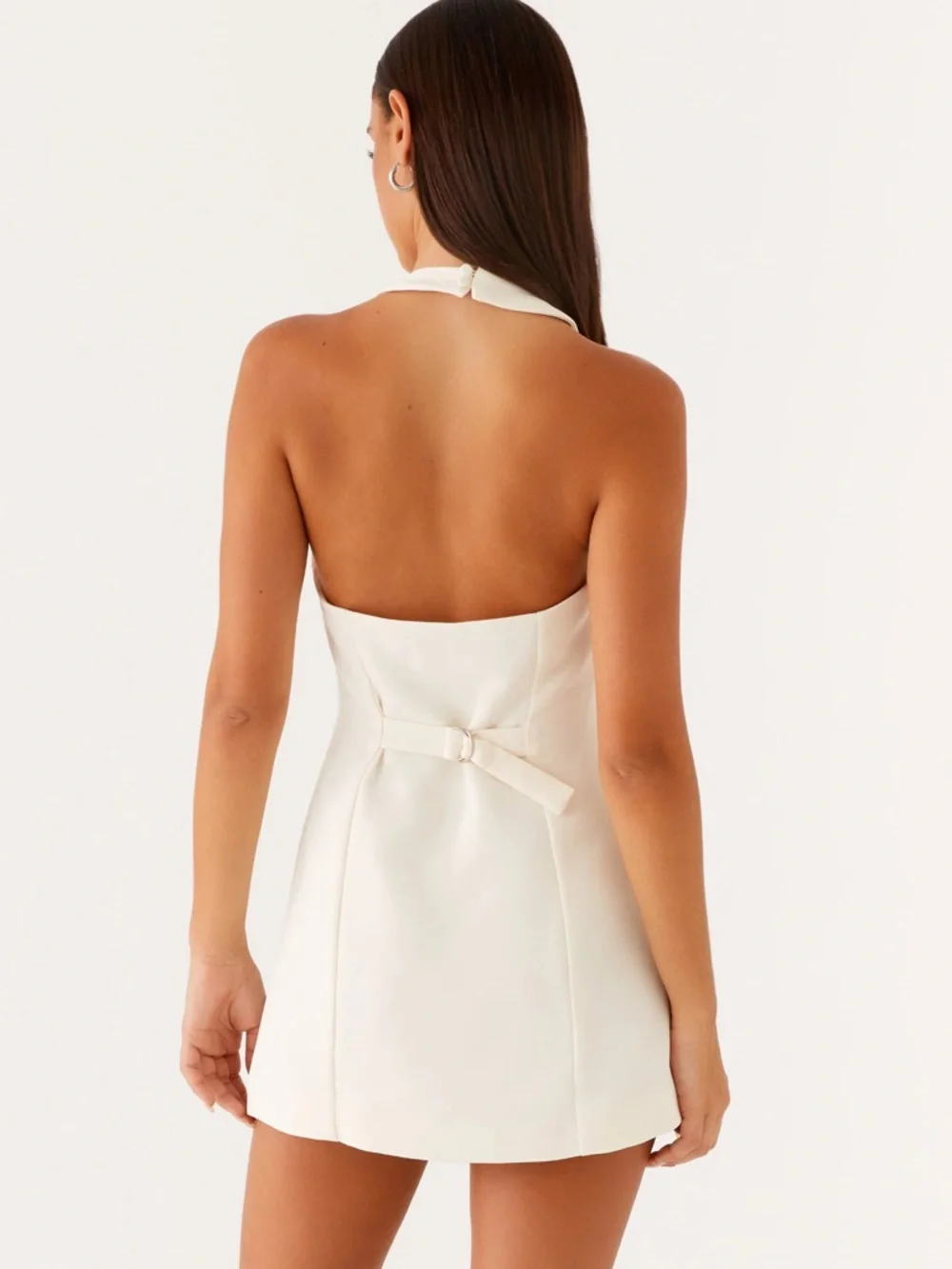 Peppermayo Cream Button-Front Tailored Mini Dress - Picture 2 of 3